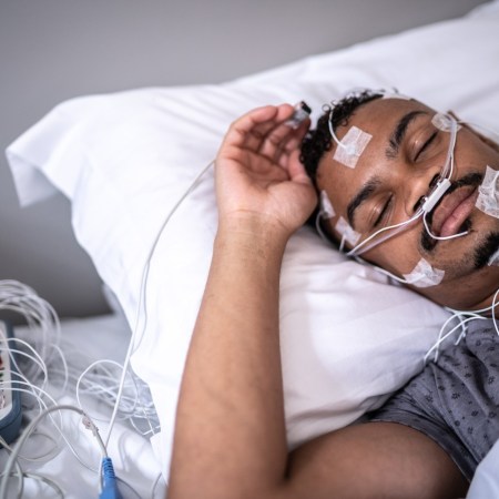 Man undergoing sleep study