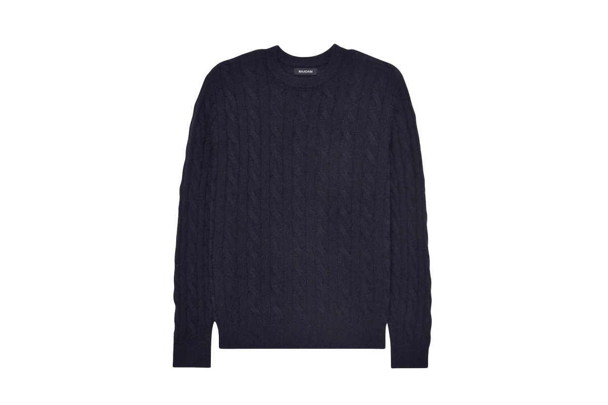 Naadam Lightweight Cashmere Cable Crewneck Sweater