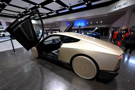 Tesla Cybercab with open door