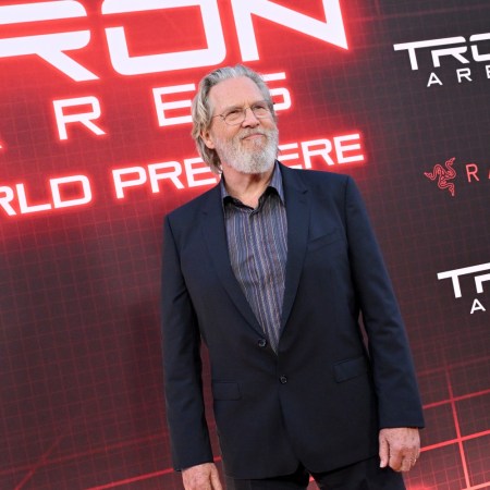 Jeff Bridges at the "Tron Ares" premiere