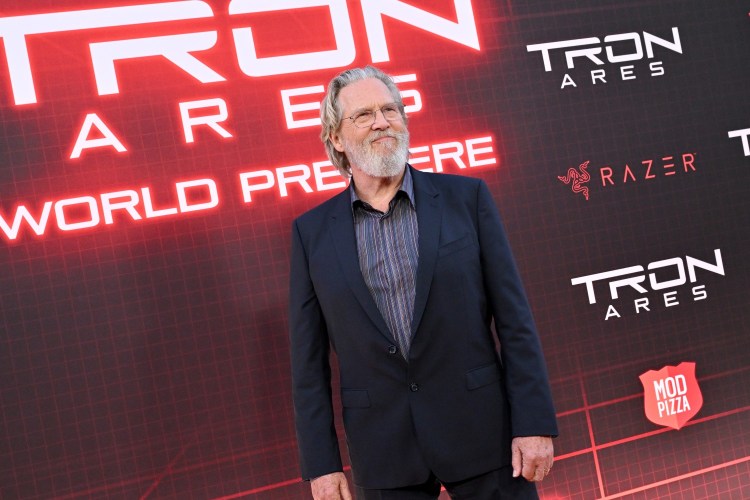 Jeff Bridges at the "Tron Ares" premiere