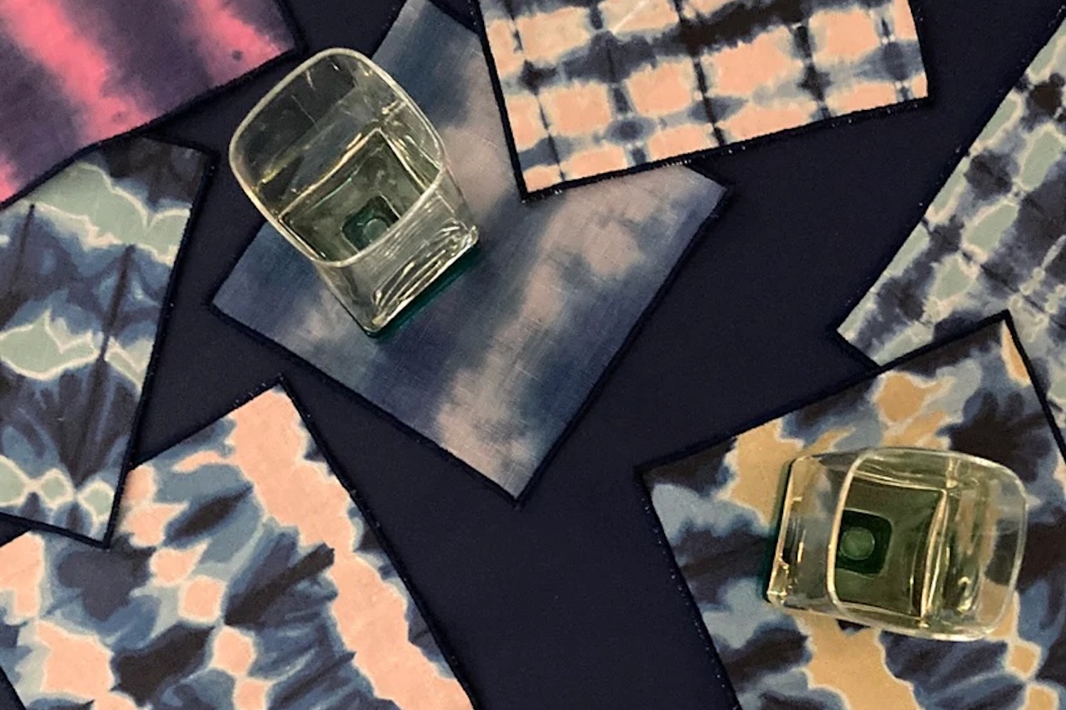 Rousseau Jade & Indigo Wave Cocktail Napkins