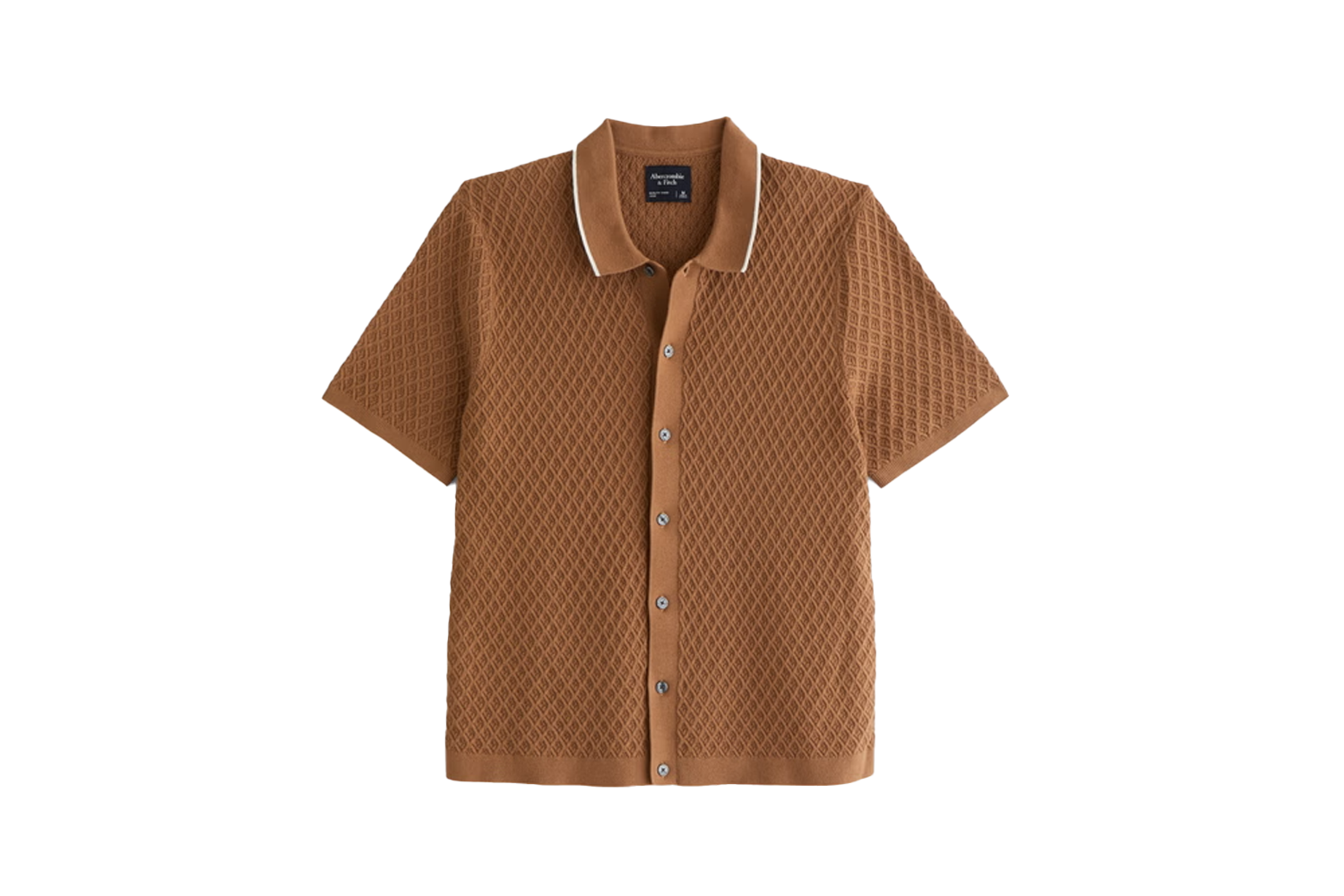 Abercrombie & Fitch Diamond Stitch Button-Through Sweater Polo