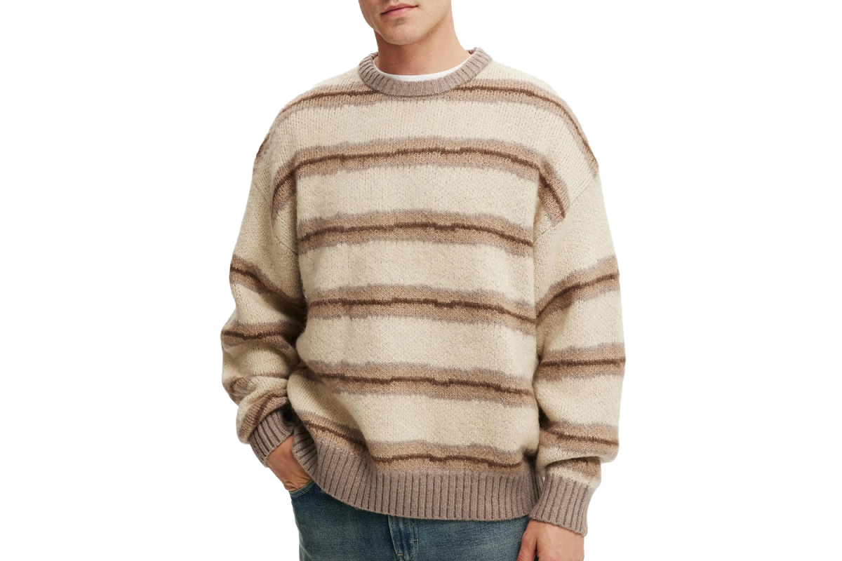 Cotton On Men’s Box Fit Fuzzy Crew Knit