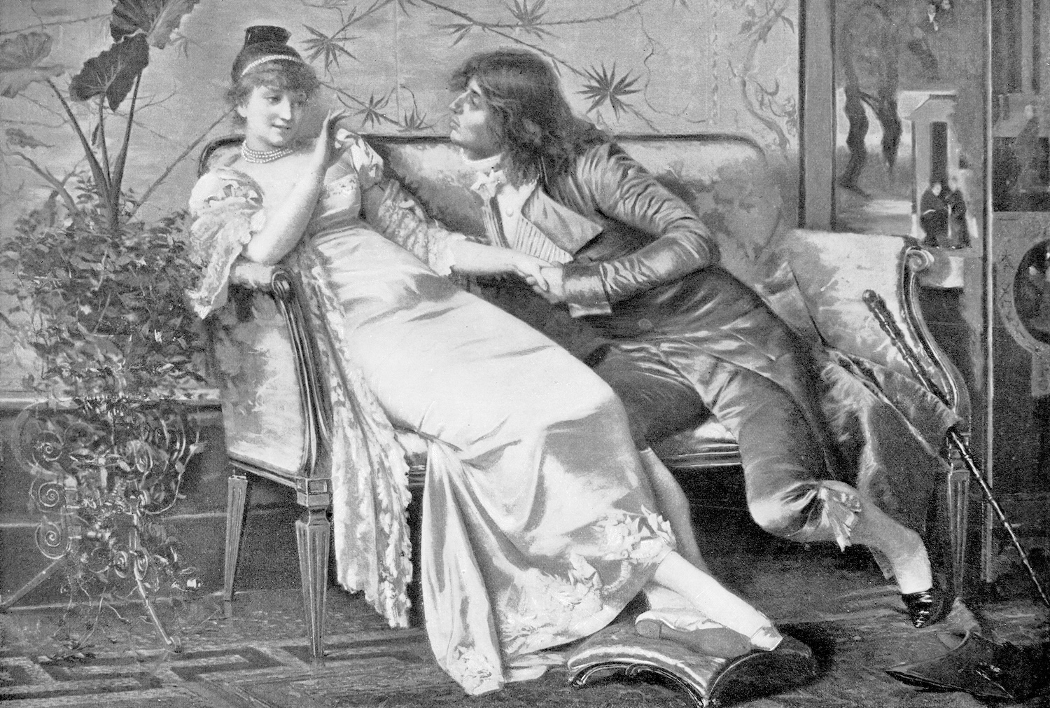 A Declaration of Love, painting by Frédéric Soulacroix (circa 19th century)