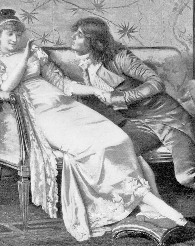 A Declaration of Love, painting by Frédéric Soulacroix (circa 19th century)