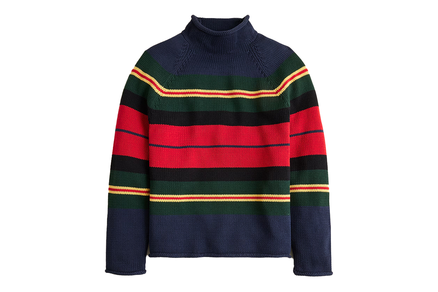 J.Crew 1988 Rollneck Sweater in Cotton Rugby Stripe