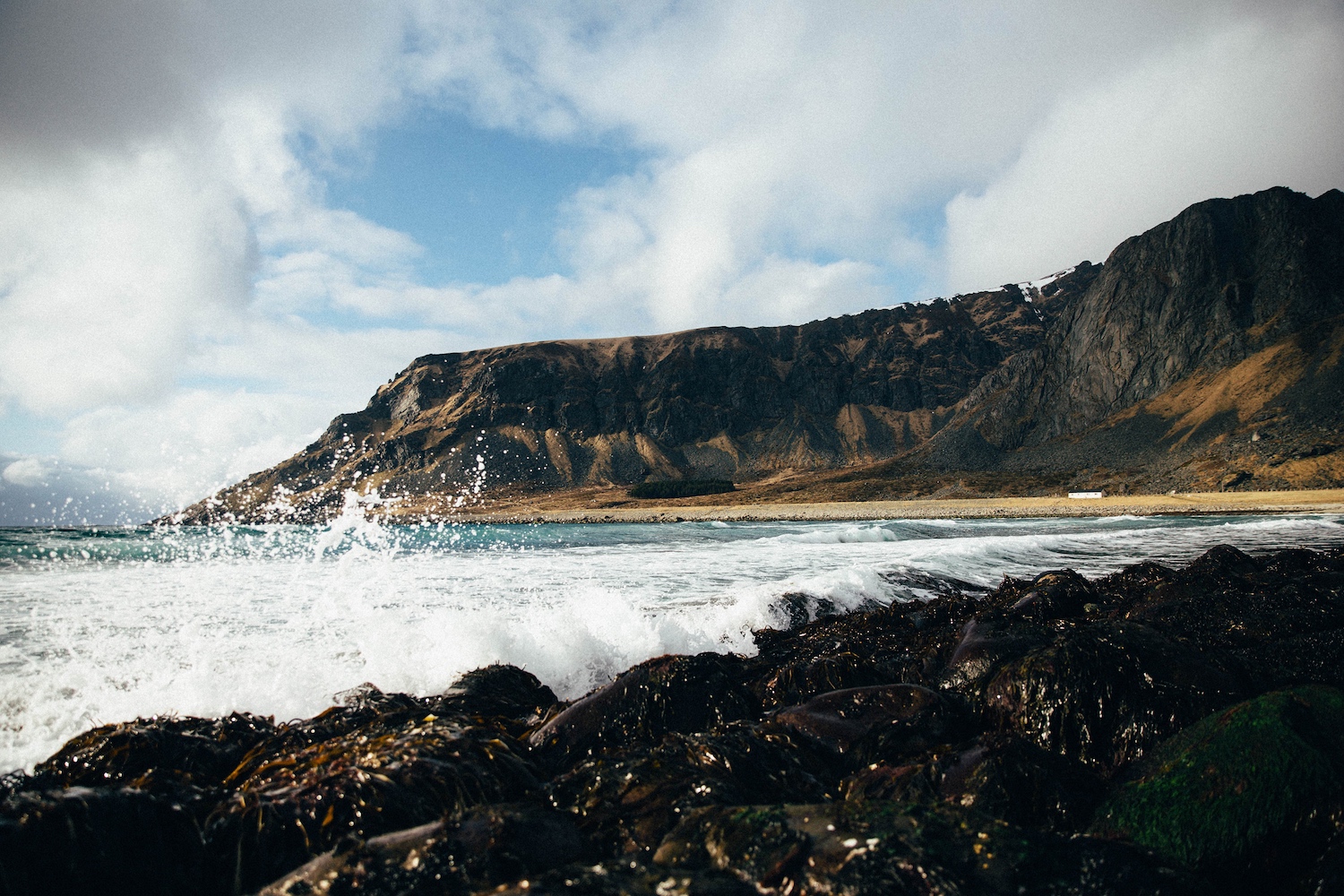 A view of a Norwegian surf break.