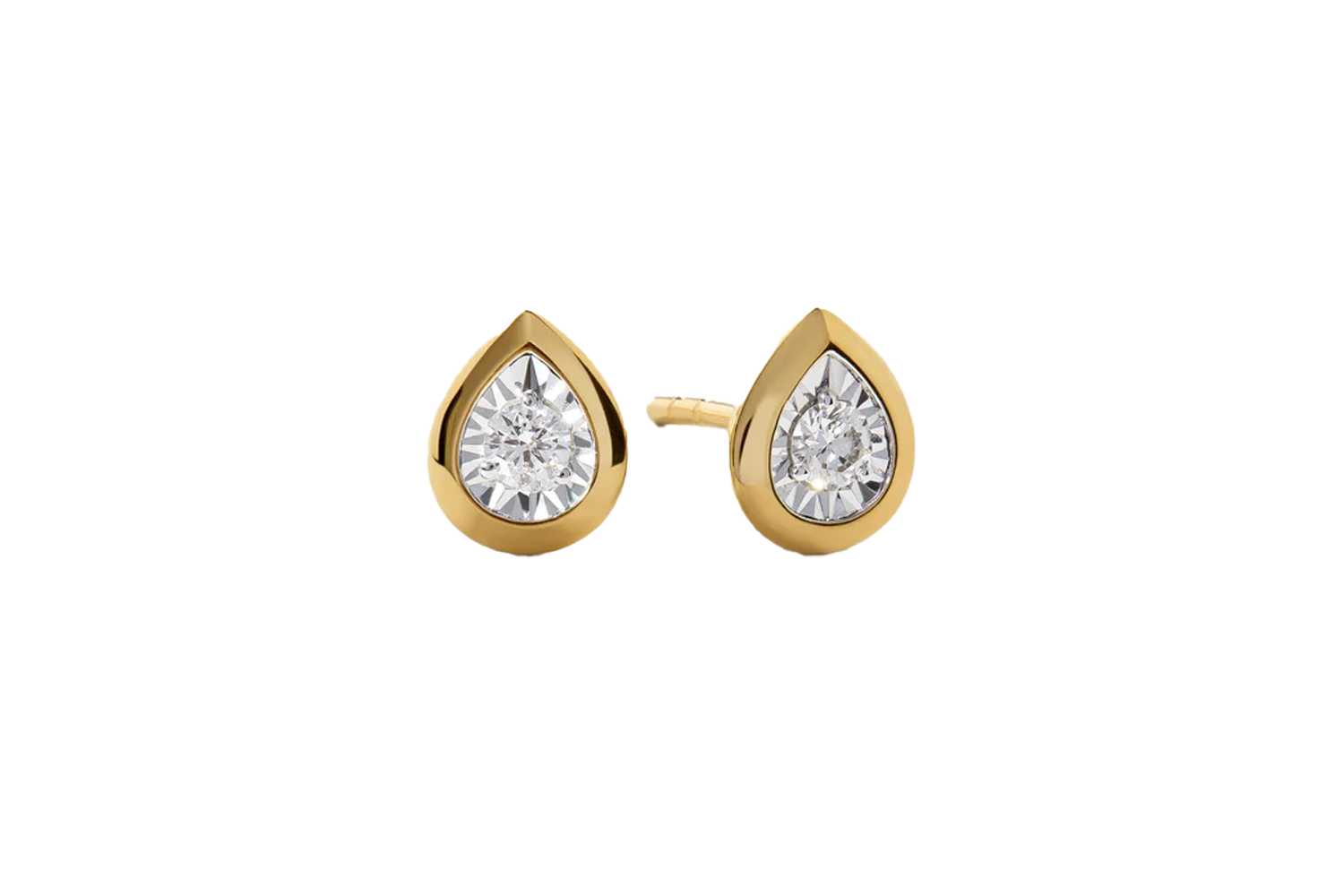Monica Vinader Pear Diamond Stud Earrings