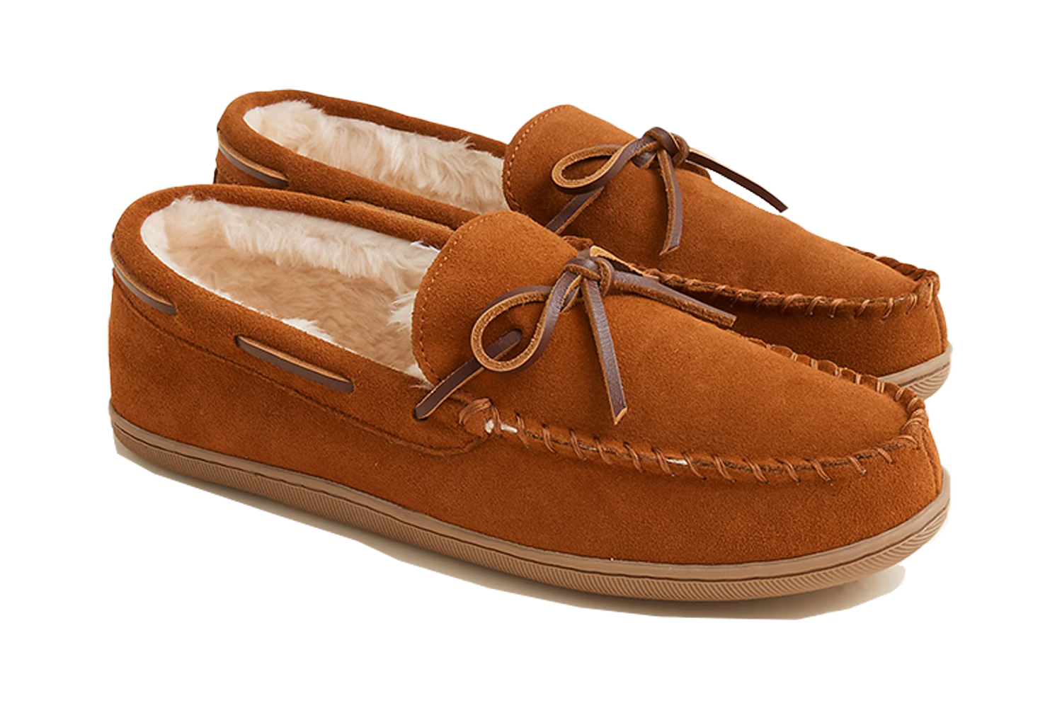 J.Crew Sherpa-Lined Suede Slippers