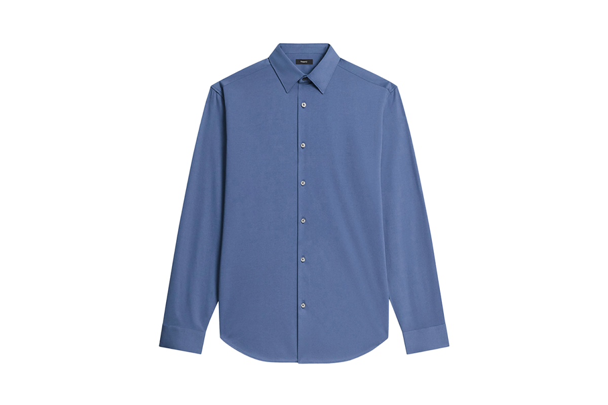 Theory Sylvain ND Structure Knit Button-Up Shirt