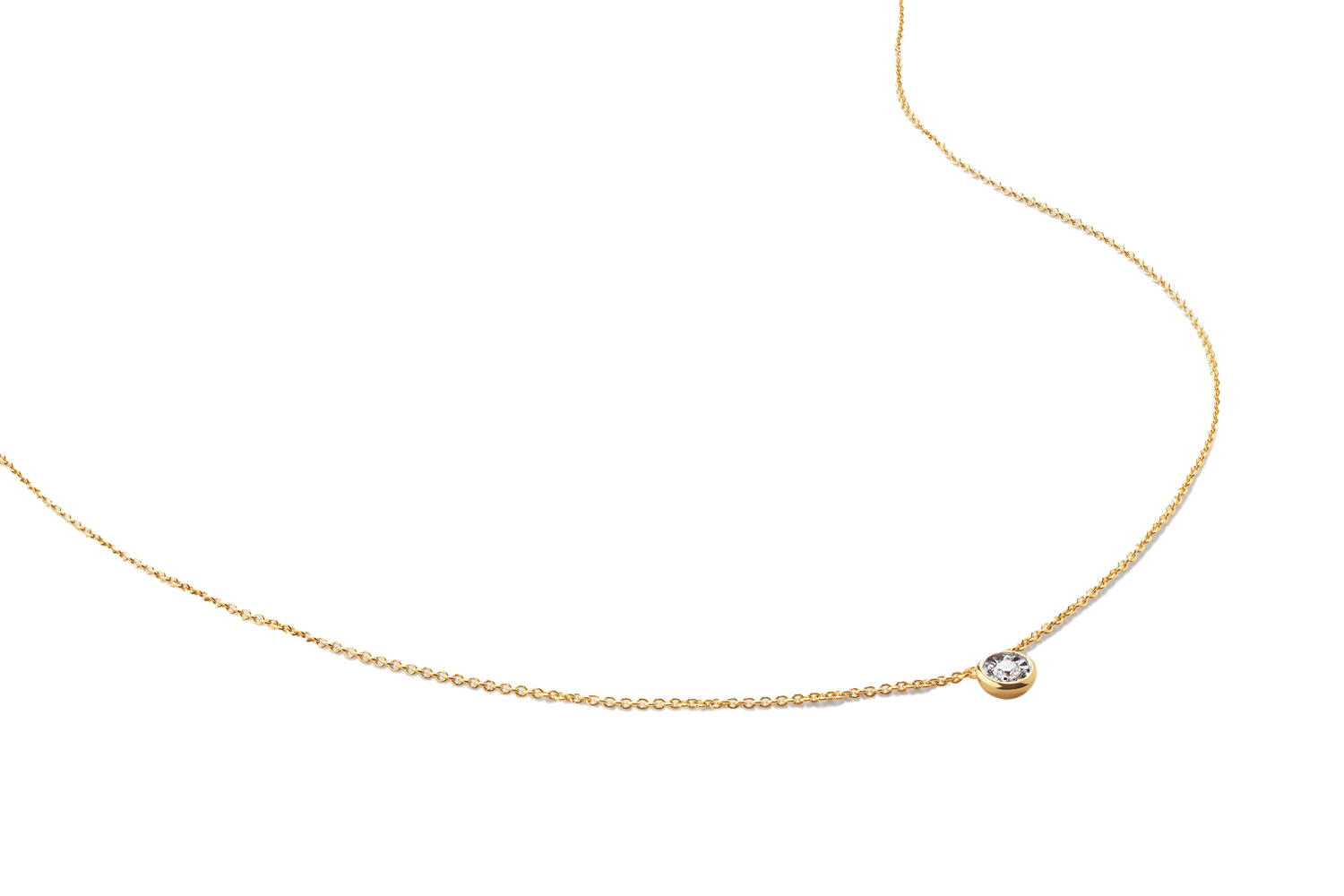 Monica Vinader Solitaire Diamond Medium Chain Necklace