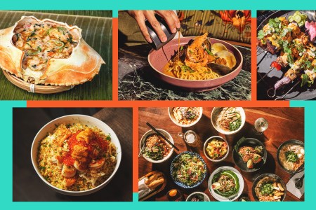 a collage of southeast asian food