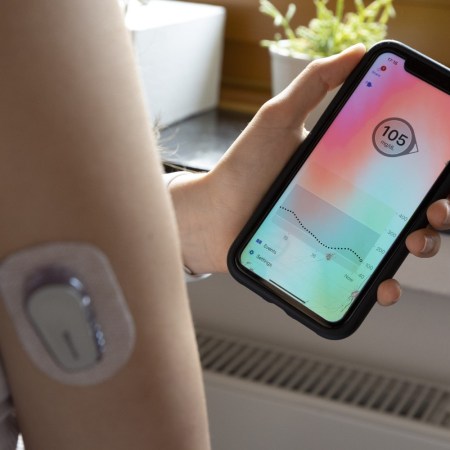 Person checking blood glucose levels