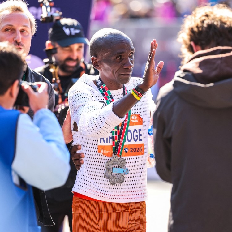 A photo of Eliud Kipchoge after the NYC Marathon.
