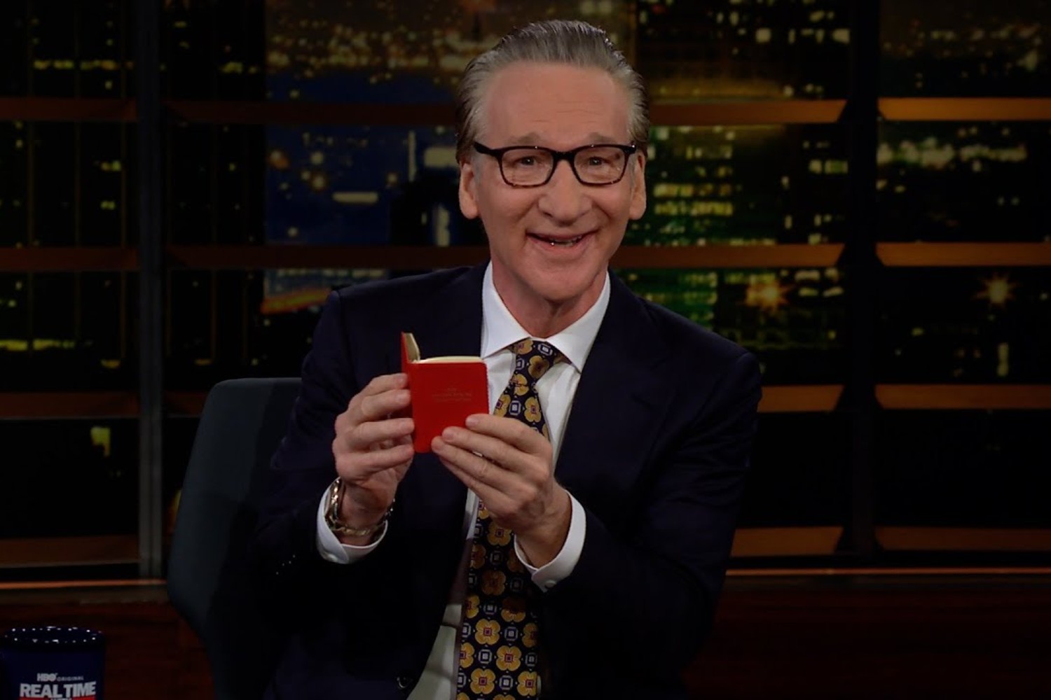 Bill Maher with a tiny Constitution