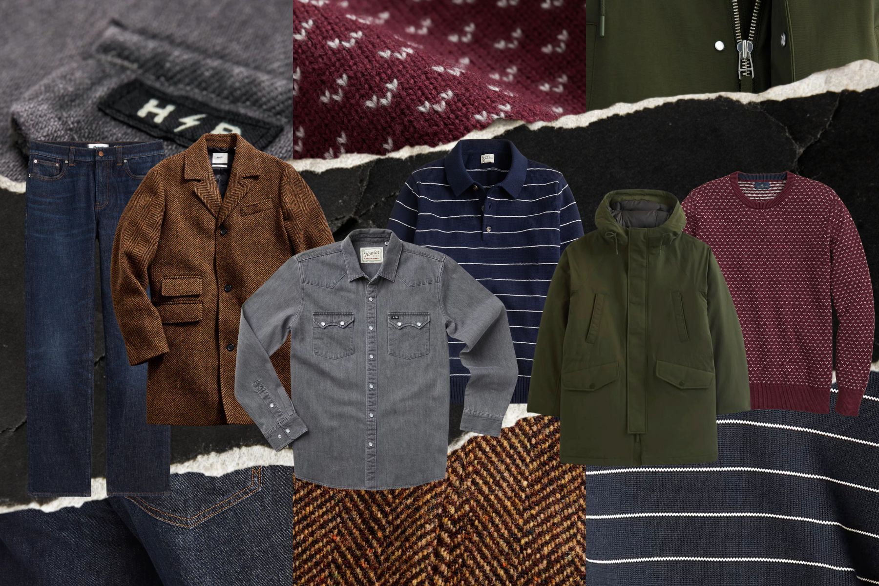 collage of style on textured background