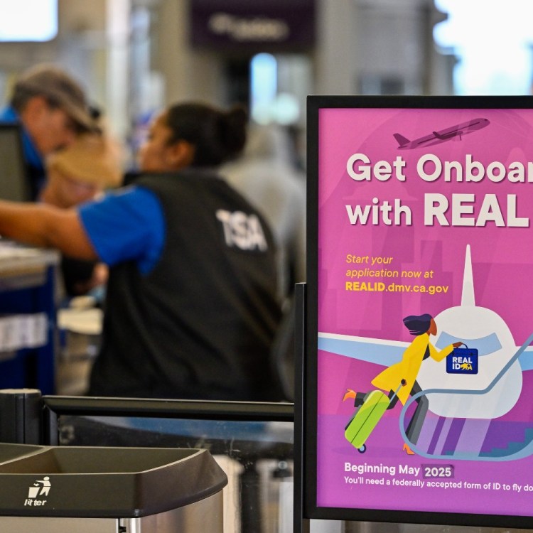 REAL ID sign at airport