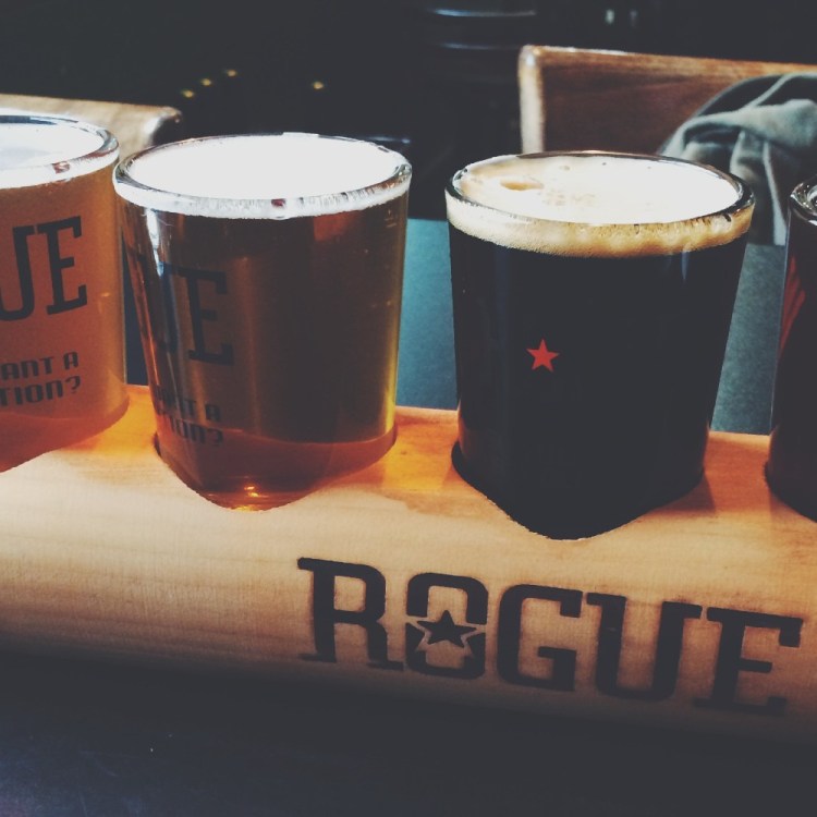 Flight of Rogue Ales beer
