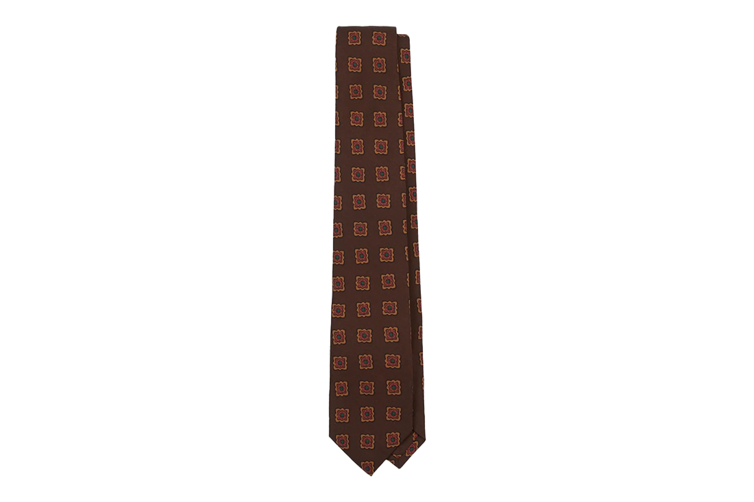Drake’s Square Print Wool-Silk Tie