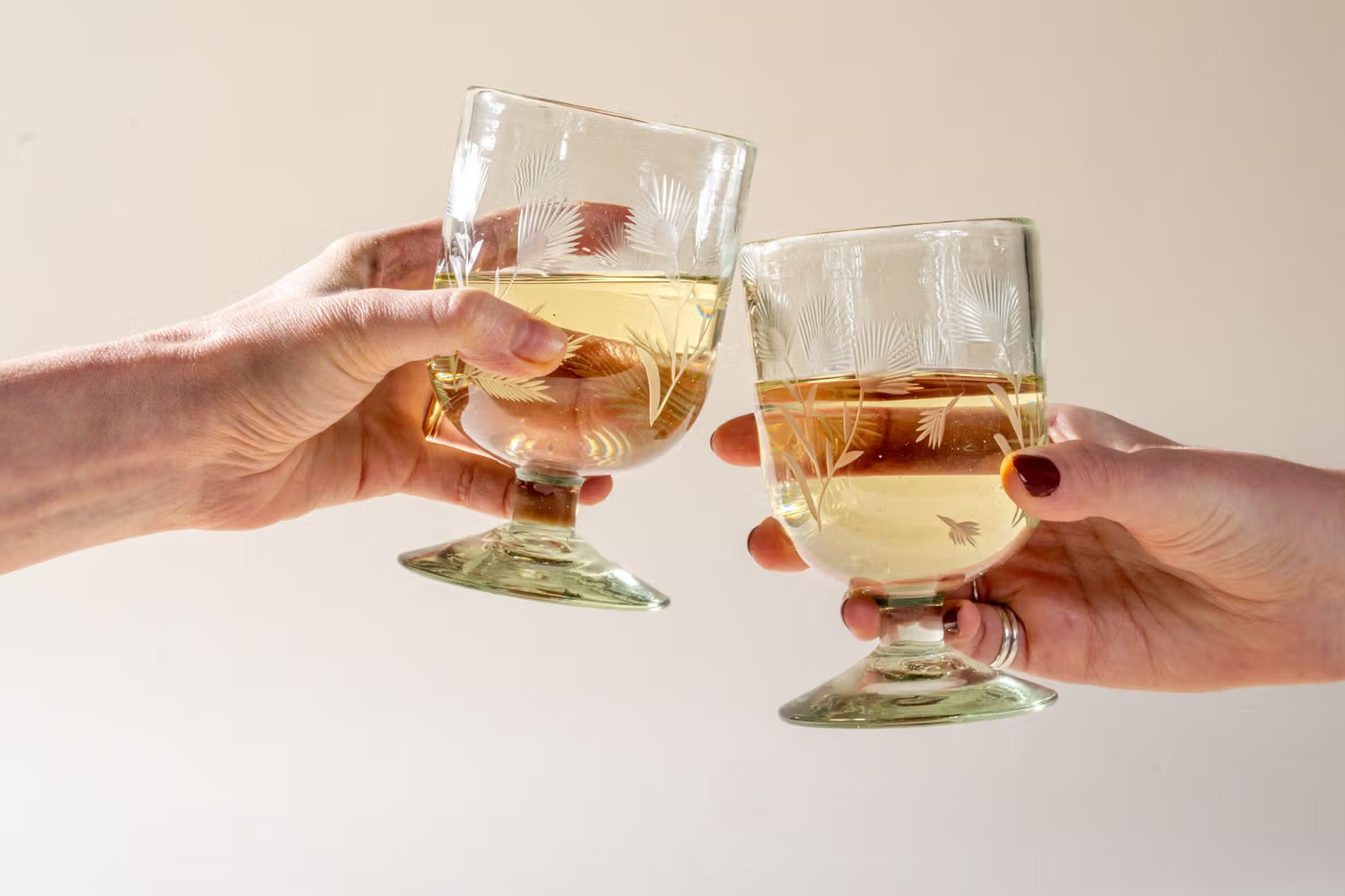 Etched Thistle Recycled Glassware