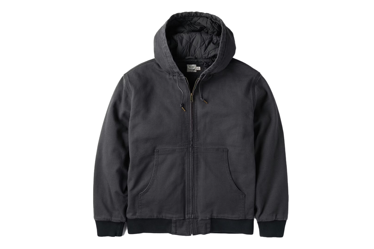 Flint and Tinder Mason Canvas Hooded Bomber Jacket