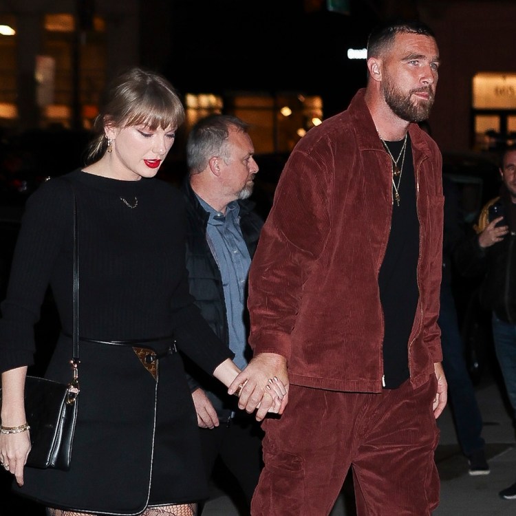 Taylor Swift and Travis Kelce in NoHo on November 06, 2025 in New York City