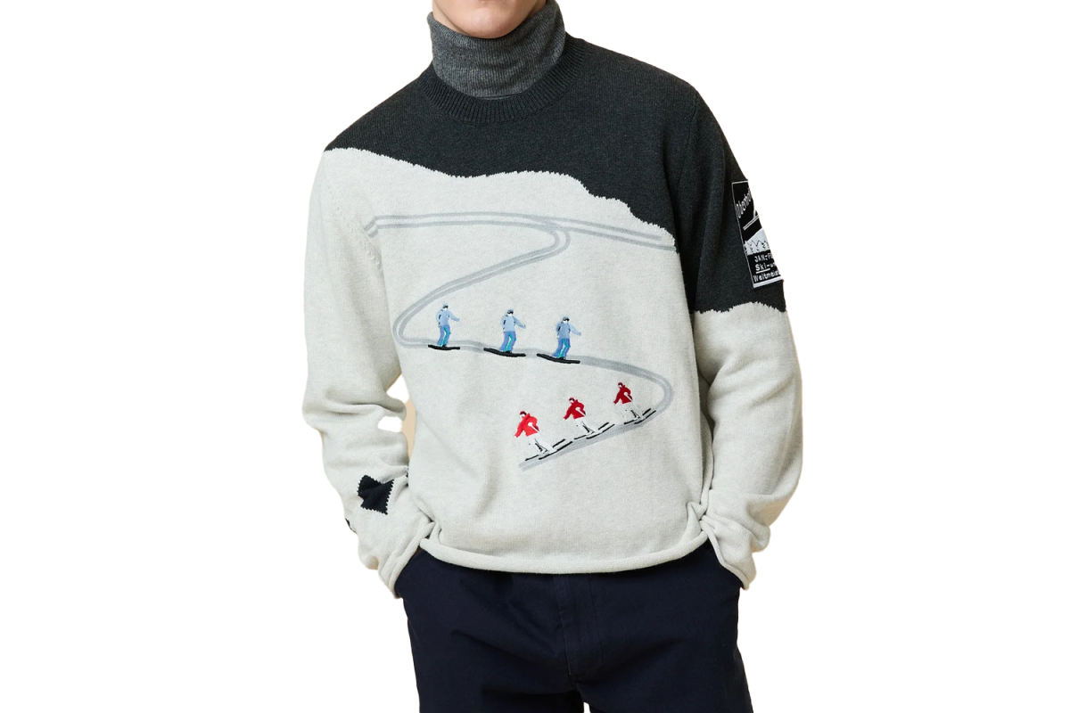 Rowing Blazers Men’s Cotton Night Ski & Snowboard Sweater Gray