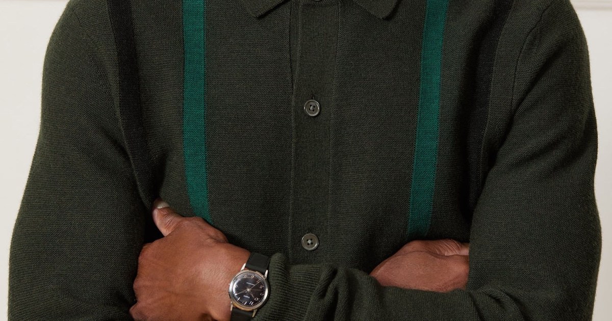 A man wearing a button-up shirt from Todd Snyder