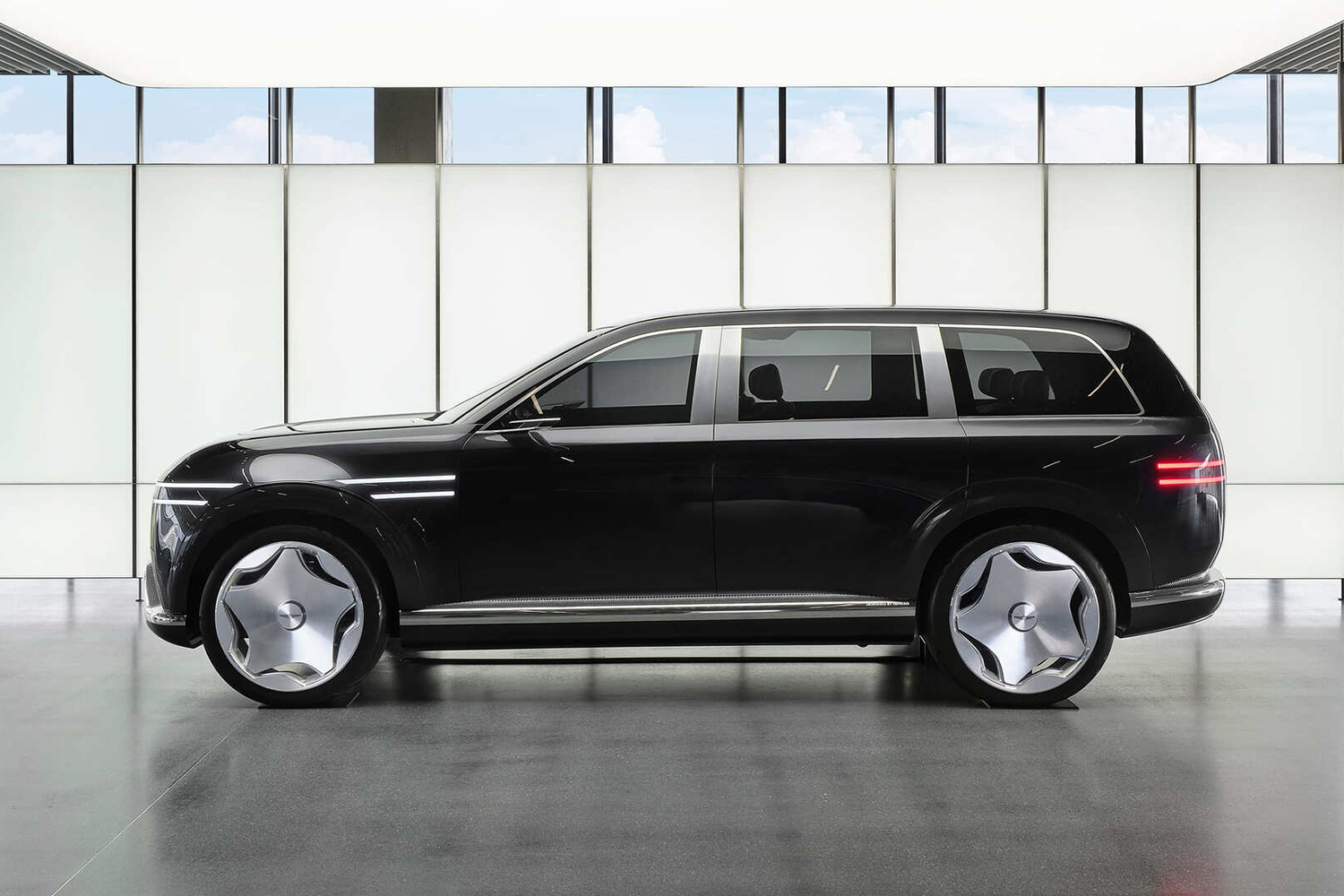 The Genesis Neolun concept vehicle, which is a preview of the upcoming GV90 SUV