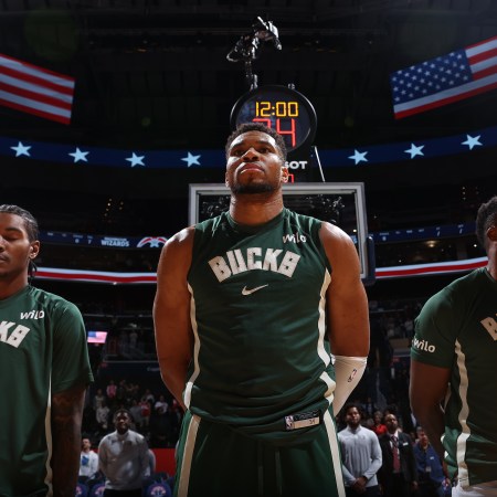 Antetokounmpo logged 26 points and seven rebounds in Milwaukee's Monday night loss to the Wizards