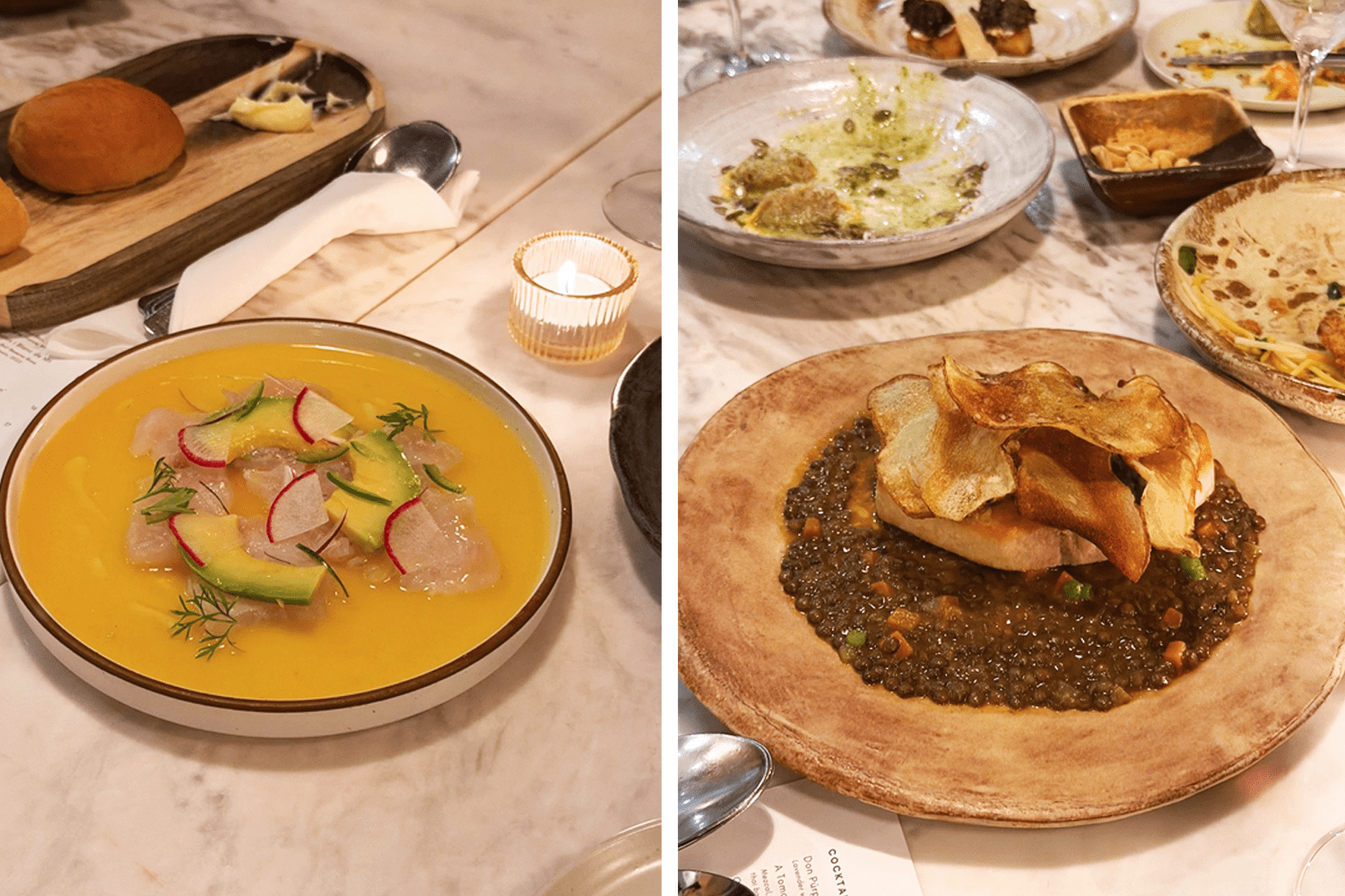 Two of the fish dishes at Vianda san juan