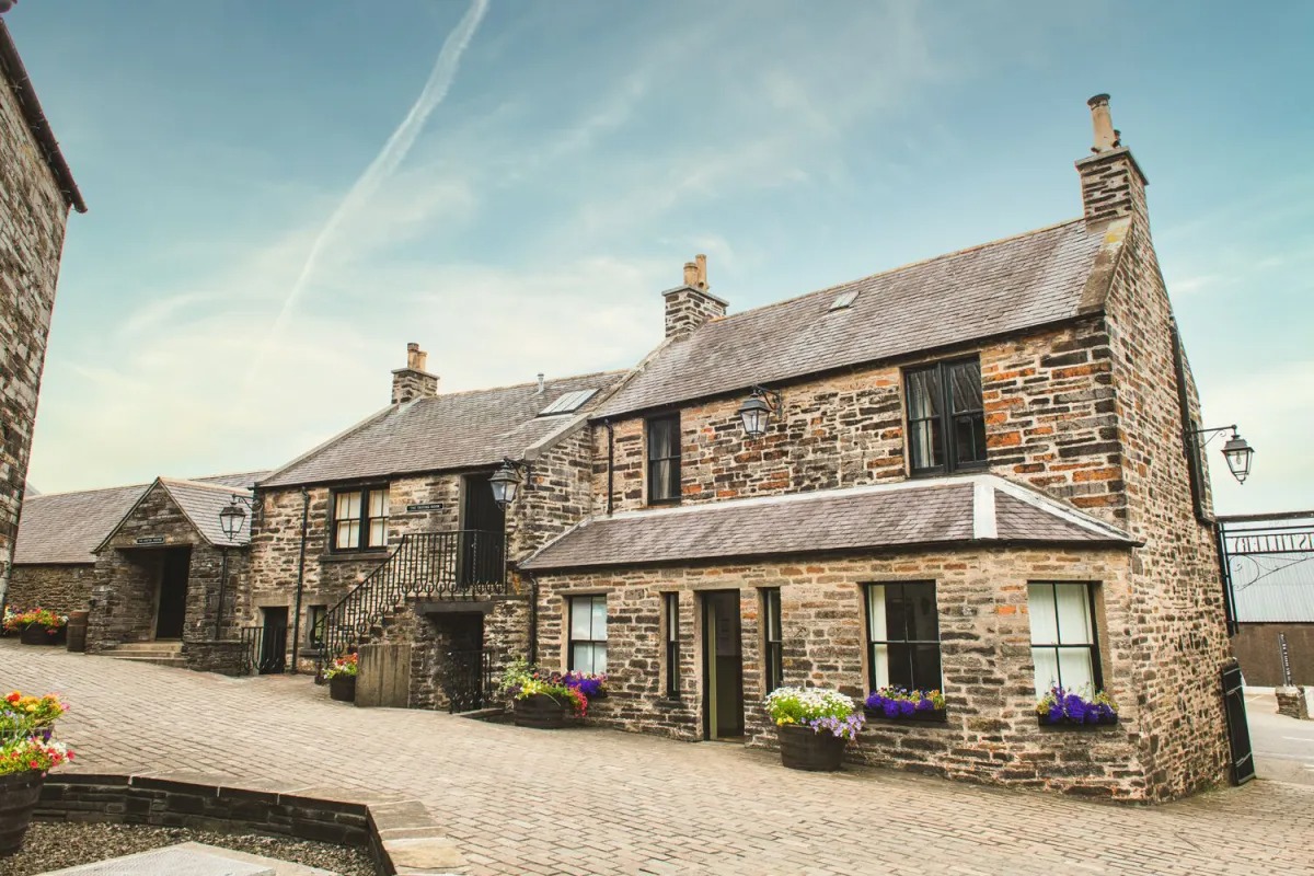Outside the Kirkwall distillery in Orkney, home to Highland Park