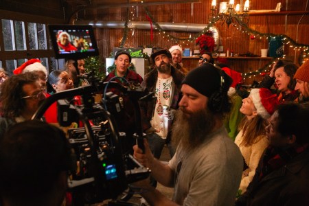 Jason Kelce and friends recording the "O Beer" video