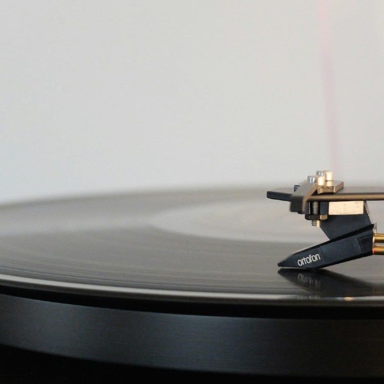Record player playing vinyl