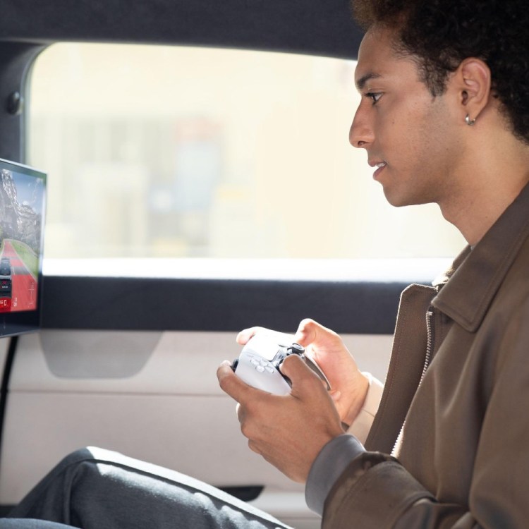 Video game played in a car