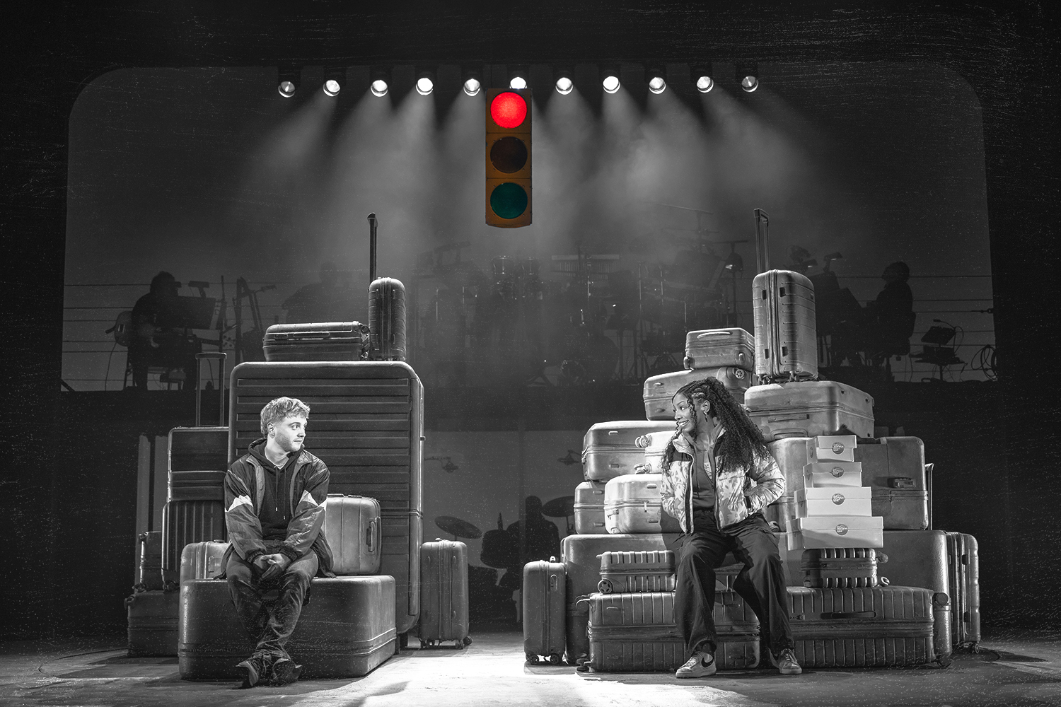 Sam Tutty and Christiani Pitts in the new Broadway musical "Two Strangers (Carry a Cake Across New York)."