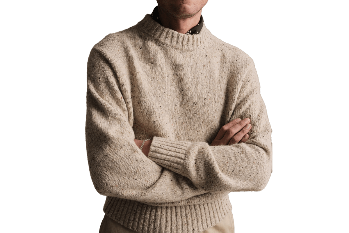 Buck Mason Seastack Wool Tweed Mock Turtleneck