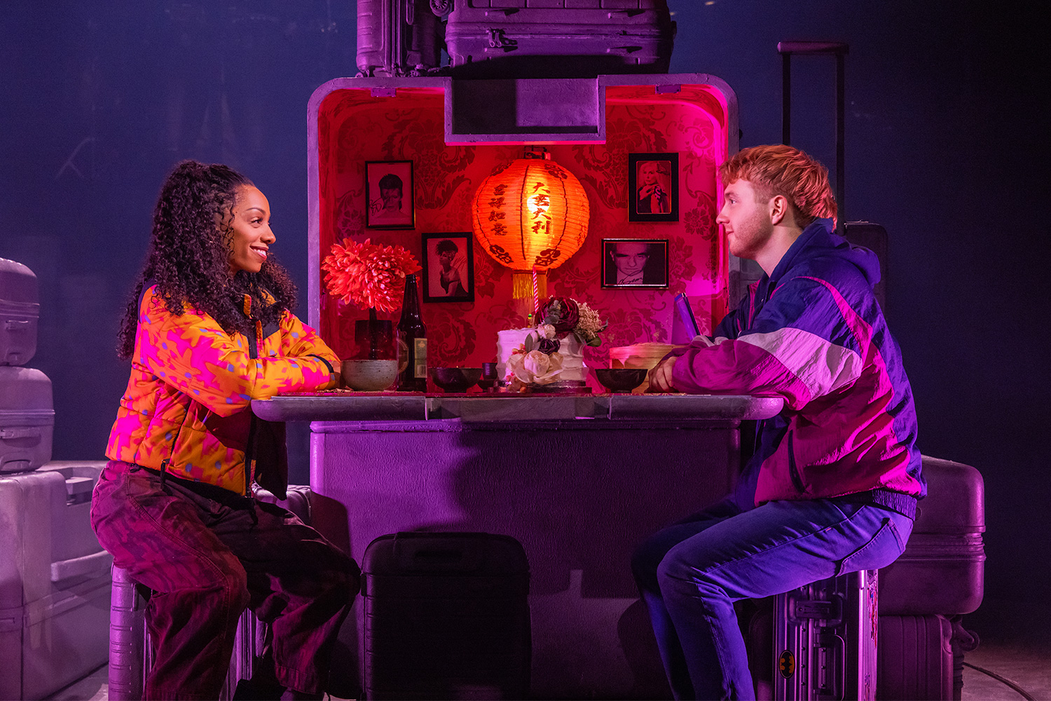 Christiani Pitts and Sam Tutty in Act 2 of the Broadway musical "Two Strangers (Carry a Cake Across New York)"
