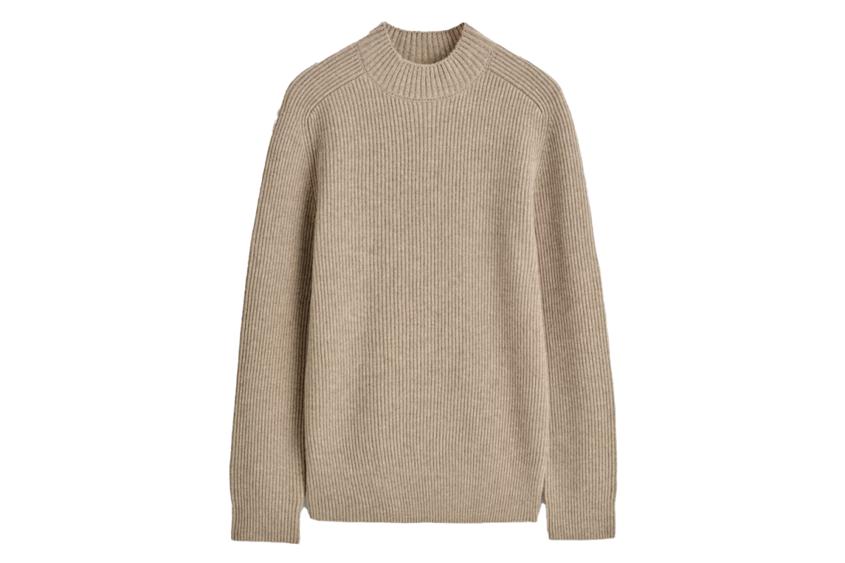 Cos Ribbed Wool Mock-Neck Sweater