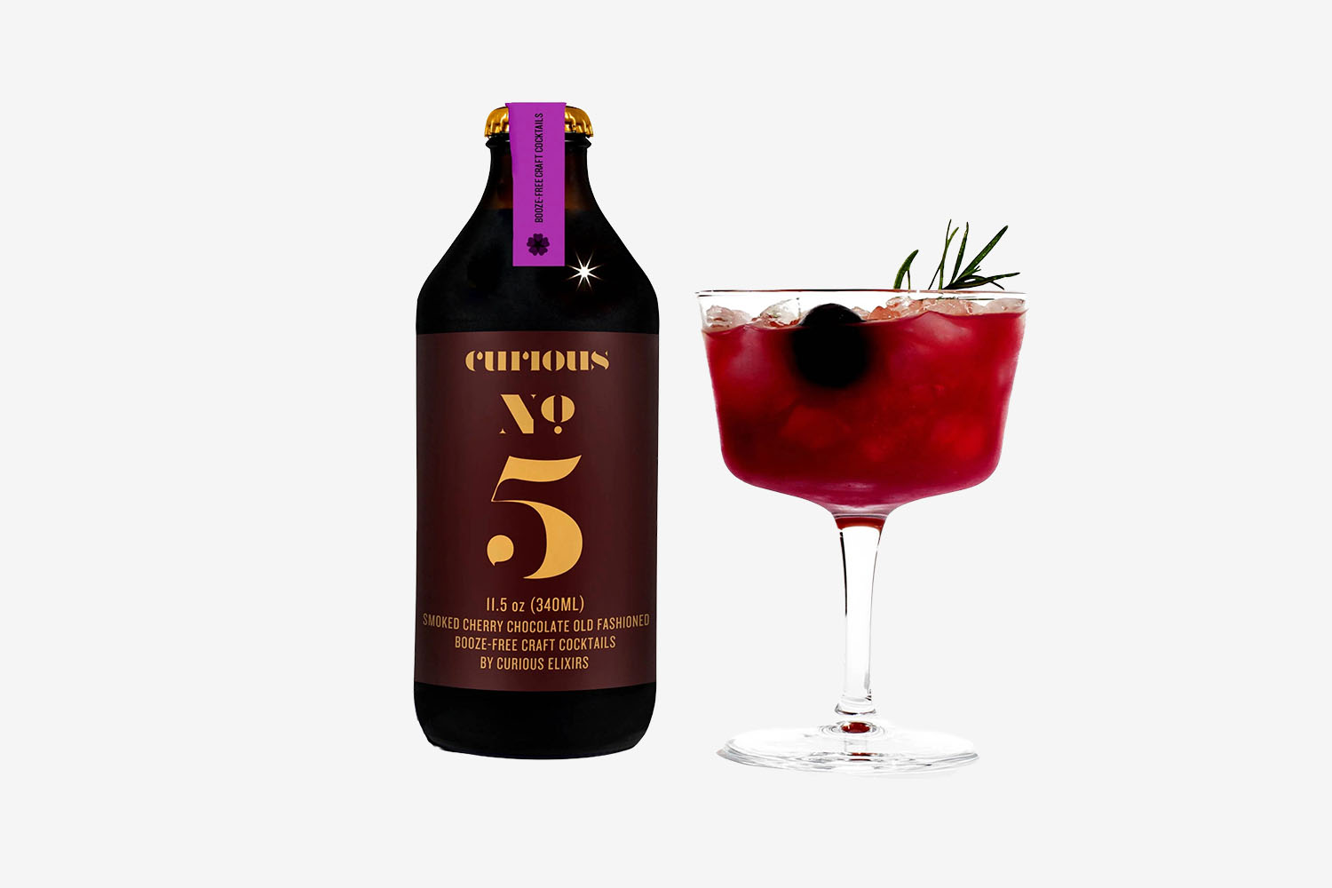 Curious No. 5 in a bottle and in a glass