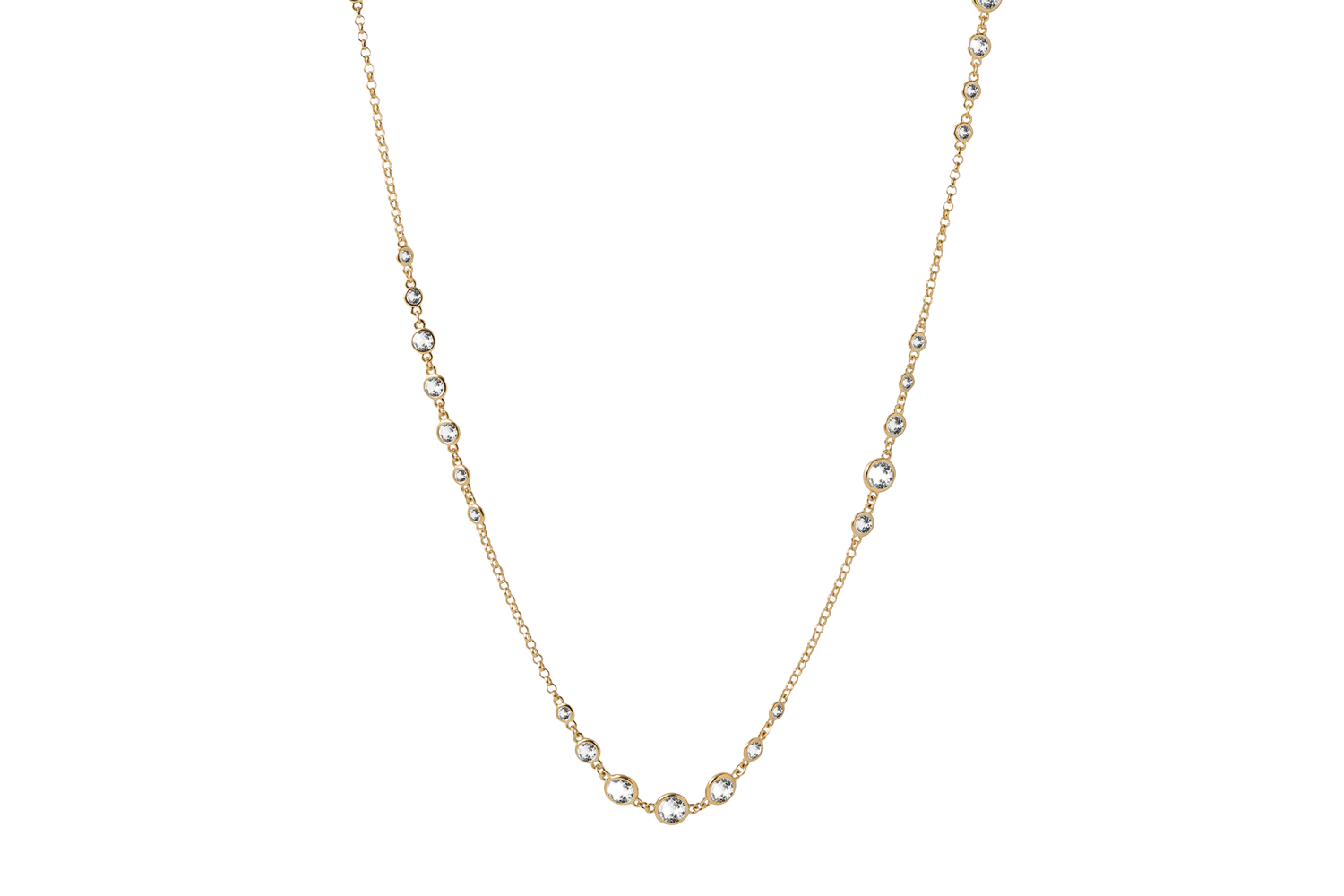Dorsey Graduated Clemence Necklace in White Sapphire