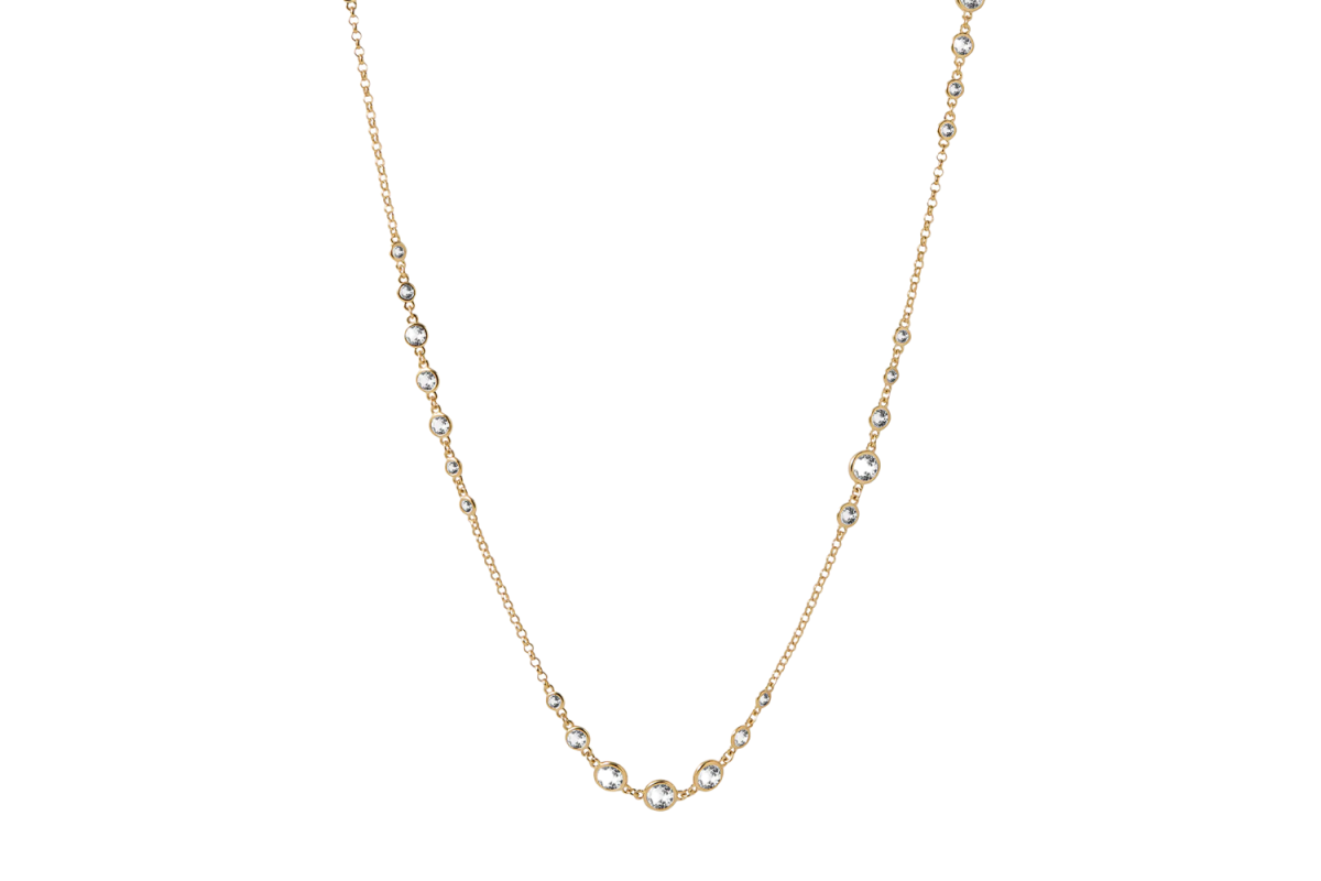 Dorsey Graduated Clemence Necklace in White Sapphire