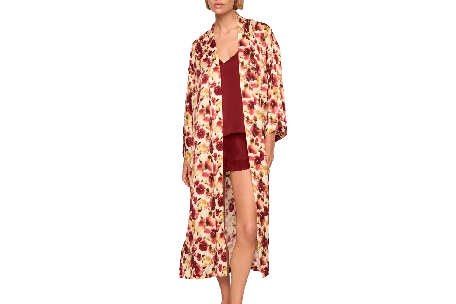 Eberjey x Lily Aldridge Inez Washable Silk Printed Robe