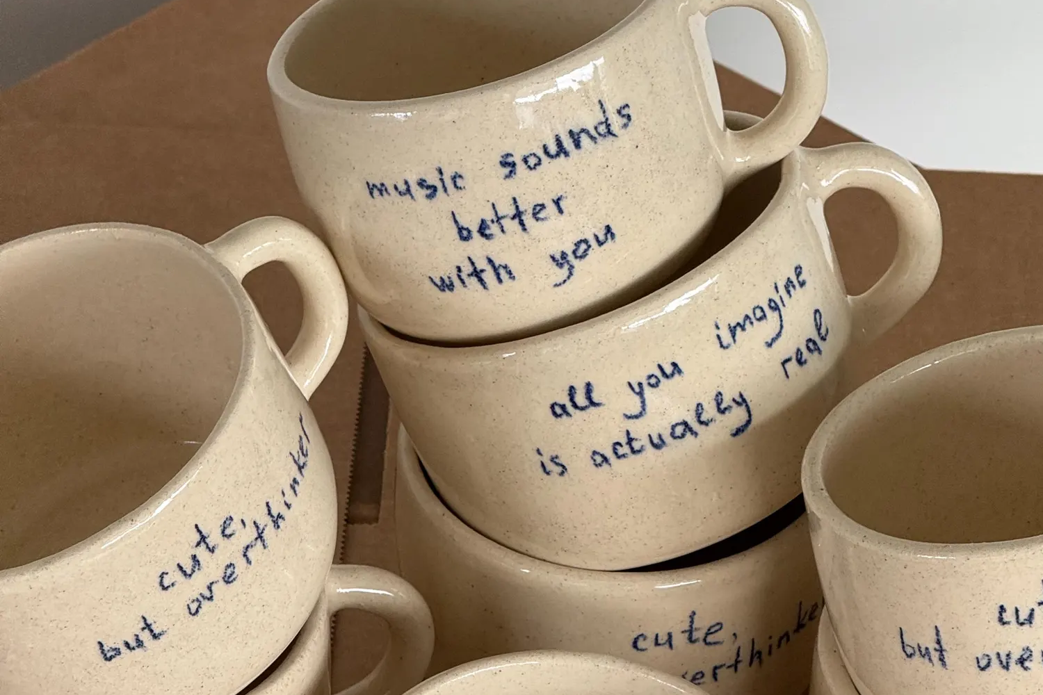 GannaCeramicsStudio Handwritten Ceramic Mug