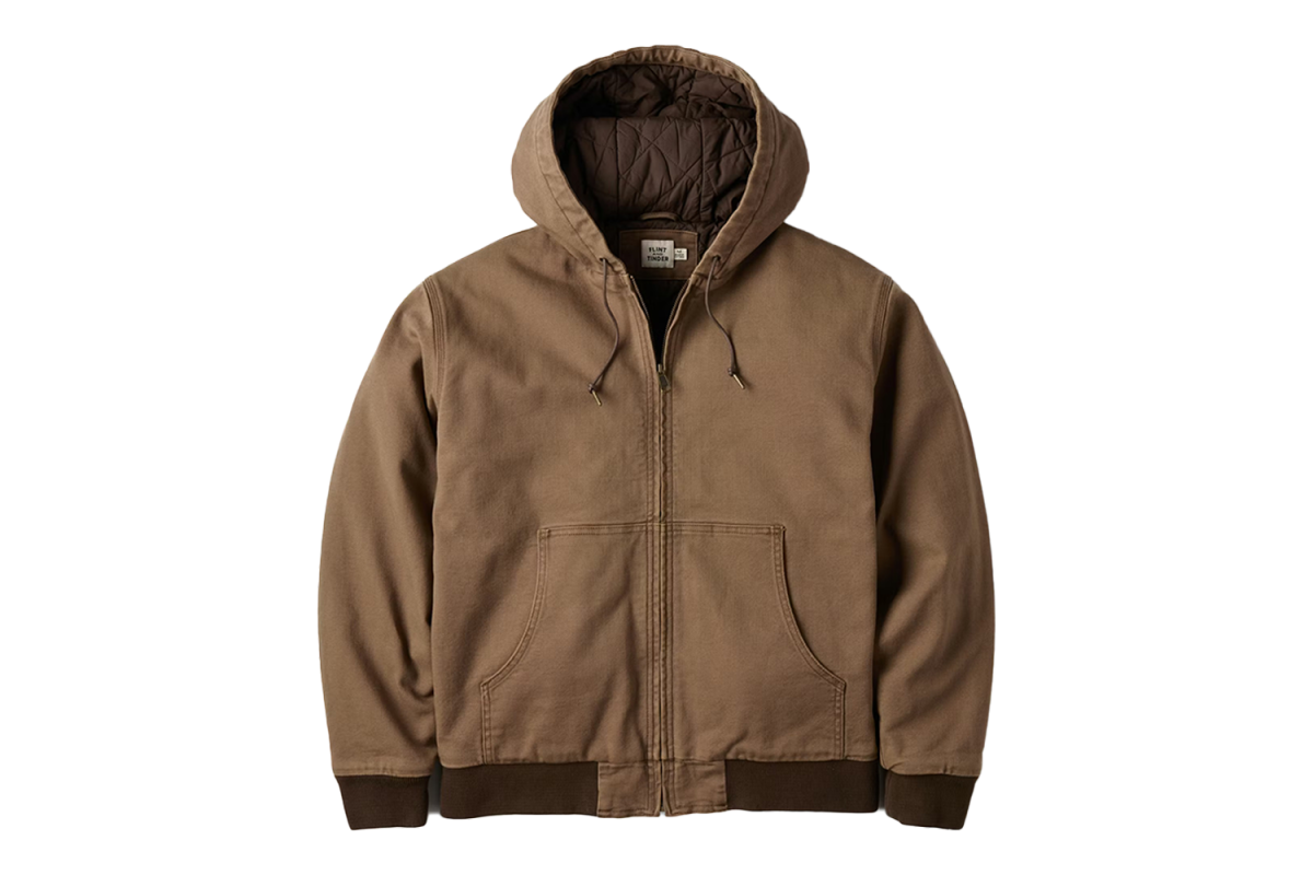Flint & Tinder Mason Canvas Hooded Bomber Jacket