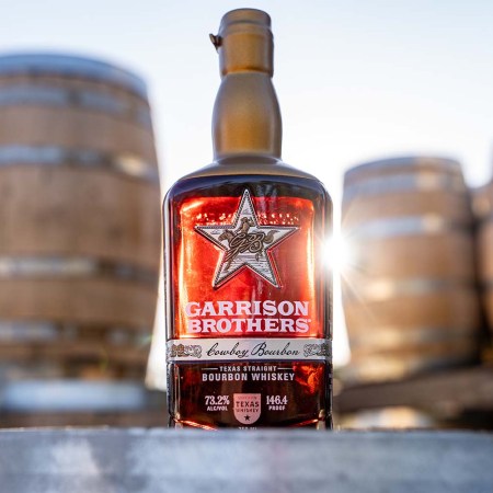 Garrison Brothers 2025 Cowboy near some barrels