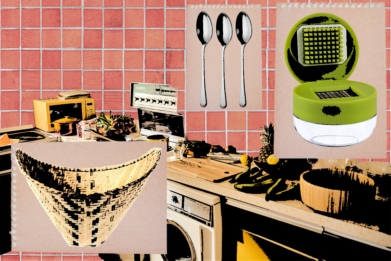 a bunch of kitchen gadgets in a collage