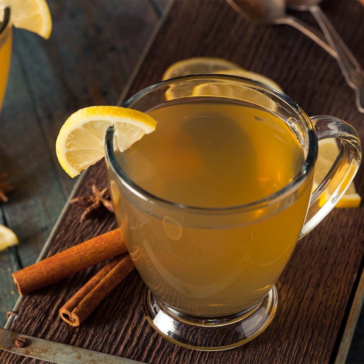 Warm Hot Toddy with Lemon Bourbon and Spices