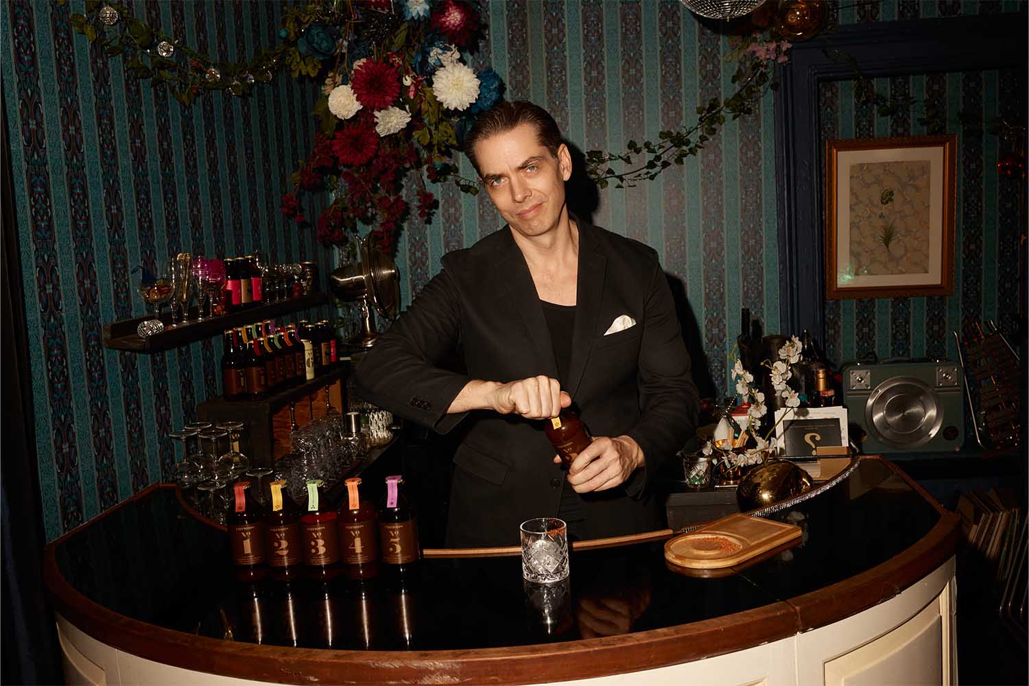 JW Wiseman at the Curious Elixirs office/speakeasy